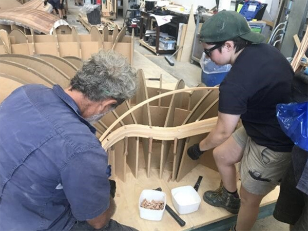 The boat building experts are masters of working with timber