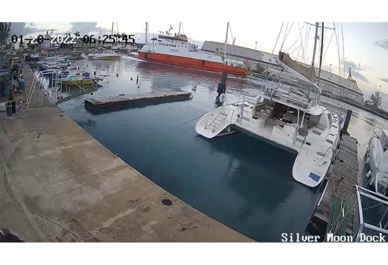 Out of control ferry causes destruction in Barbados harbour